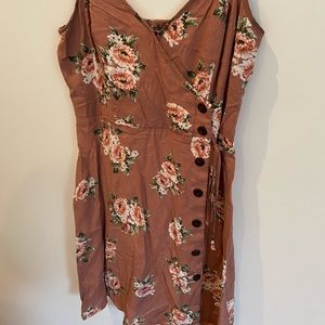 Floral Button-Up Spaghetti Strap Dress